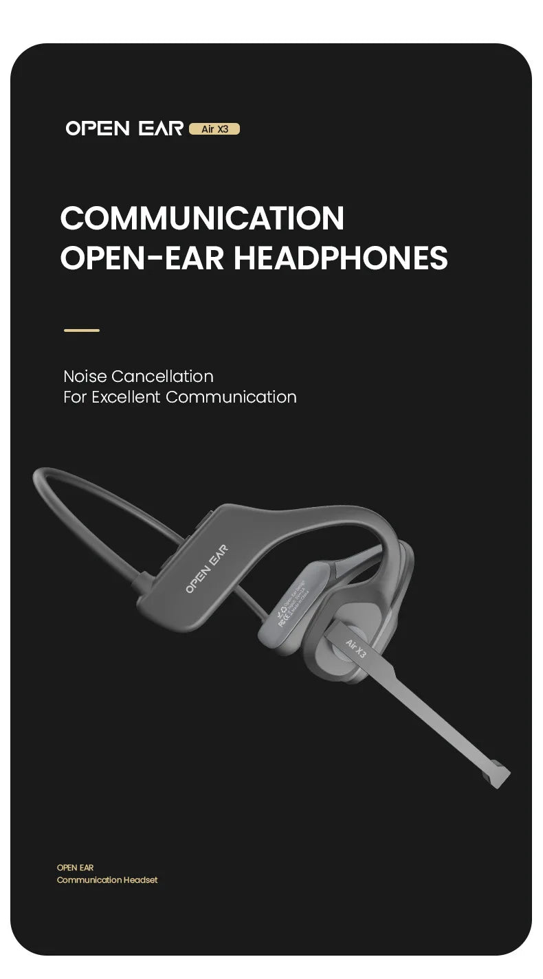 Bone Conduction Wireless Bluetooth Earphones Sports Gaming Headset with Mic Hands-Free Running Earbuds