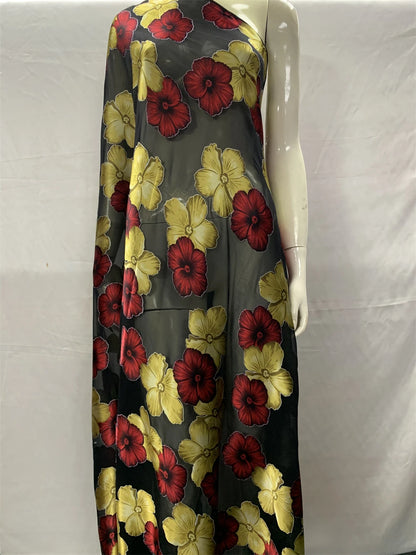 Nigerian Silk Fabrics French Lace Tulle Scarf Burnt-Out Silk Dirac African Fabrics