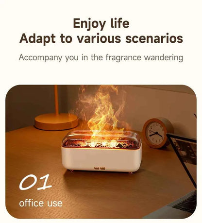 Flame Essential Oil Diffuser with Colorful Night Lights 300ML USB Home Ultrasonic Aromatherapy Fragrant Oil Humidifier Vaporizer