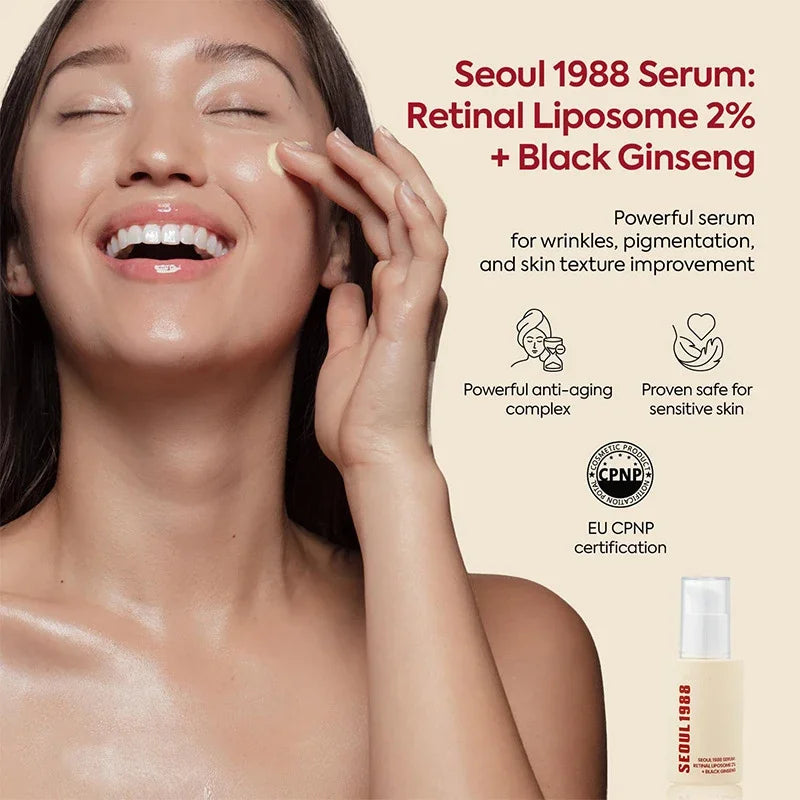 SEOUL 1988 Eye Cream Niacinamide 2% Retinal Acid Ginseng Serum Lighten Fine Lines Firming Pores Brightening Face Korean Skincare - AMULET RING STORE