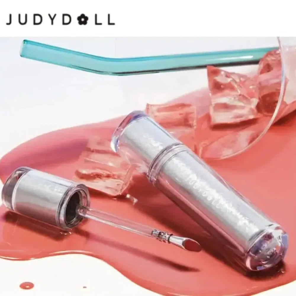 Judydoll Ice Iron Lip Glaze Lipsticks Non-Stick Cups Mirror Shine Watery Lip Lotion Metal Brush Head Makeup Cosmetics - AMULET RING STORE