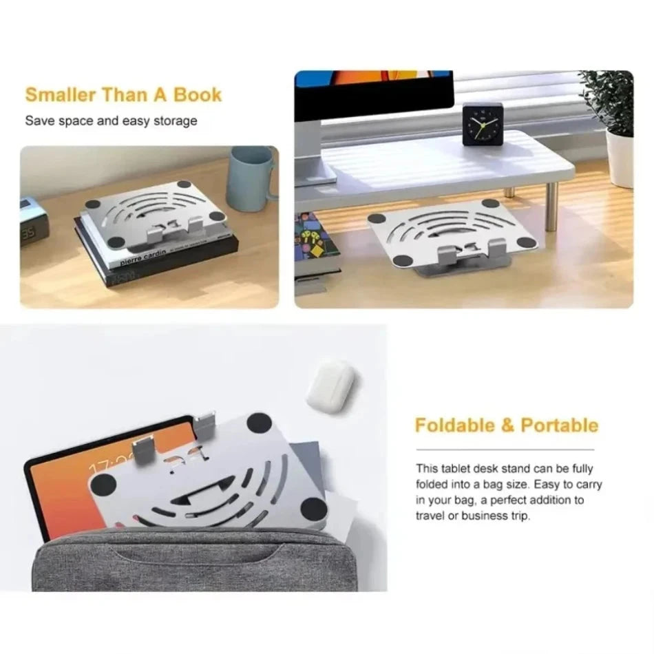 Aluminum 360° Rotation Portable Desktop Foldable Laptop Tablet Holder Bracket For iPad Macbook RedmiBook Galaxy Tab Book Laptop* - AMULET RING STORE