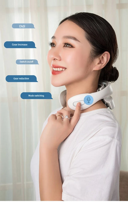 Neck Massage Intelligent Charging Heating Hot Pressing Magnetic Pulse Fashion Multi User Usage Portable Pulse Neck Massager