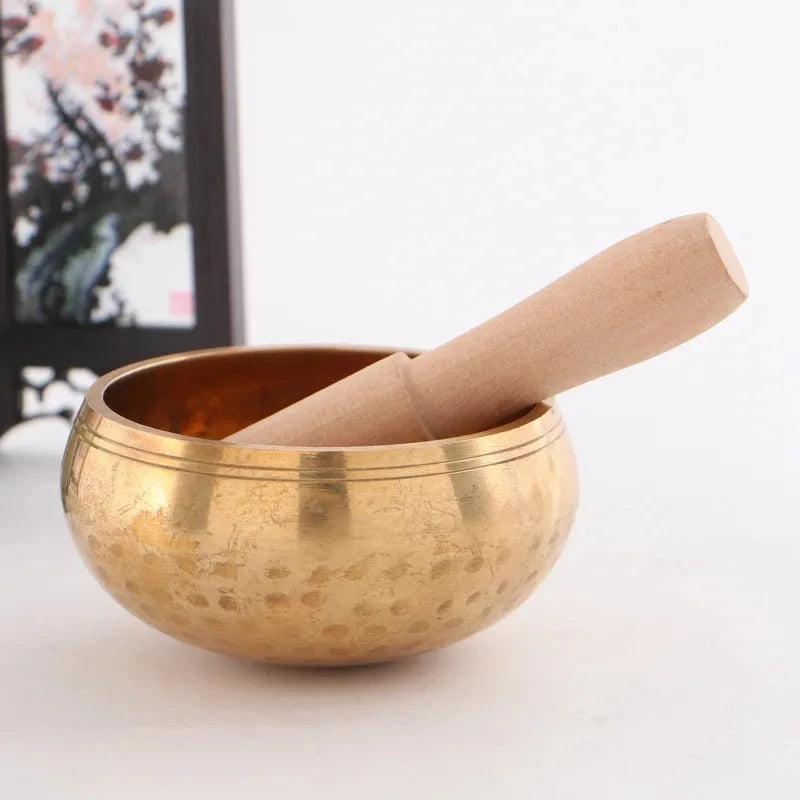 Large Tibetan Singing Mindfulness Bowl Meditation Quartz Bowls Sound Healing Instruments Yoga Nepal Yarn Handmade Decorative - AMULET RING STORE