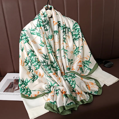 Design Satin Silk Shawl Hijab Scarf Women Fashion Summer Sunscreen Beach Stole Wraps Bufanda Female Headkerchief Echarpe New - AMULET RING STORE