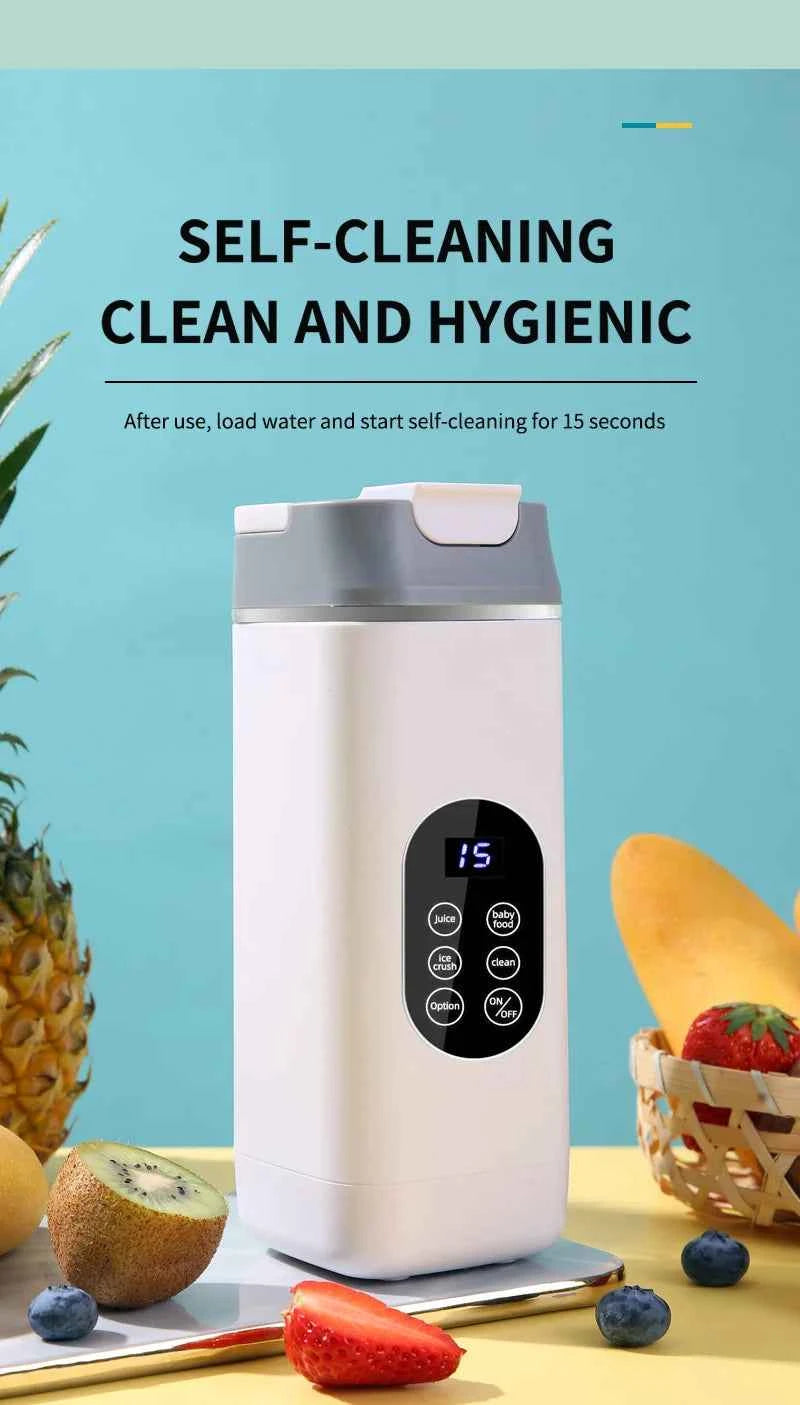 Portable USB Rechargeable Juicer Blender, Ice Crushing Fruit Juice Cup, Home & Outdoor Use, 12 Blades