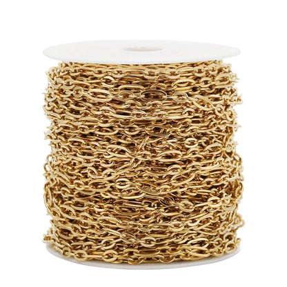 1M Heavy Chunky Hip Hop Chain Stainless Steel Frosted Oval Link Chains for DIY Men Jewelry Making Punk Necklace Bracelet Chain - AMULET RING STORE