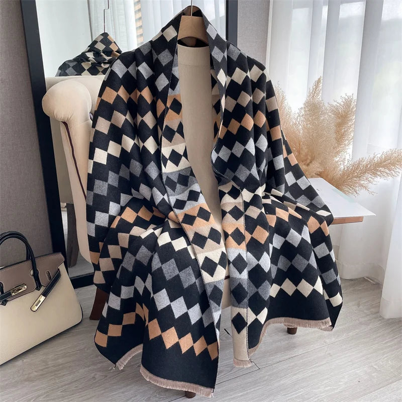 Cashmere Scarf for Women Thick Warm Winter Blanket Brand Female Luxury Quality Shawl Wrap Bufanda 2024 Poncho Echarpe Pashmina