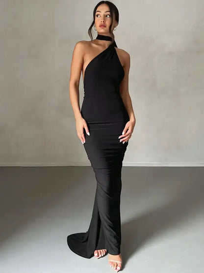 Women's White Bodycon Long Dress - Summer Party Wear - AMULET RING STORE