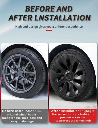 4PCS Hub Cap Performance Replacement Wheel Cap Automobile Full Rim Cover Accessories for Tesla Model 3 18 Inch Hubcap 2018-2023