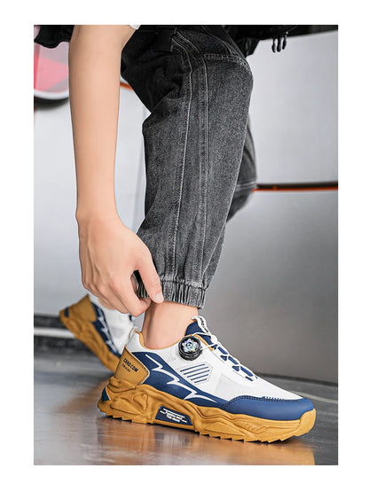 Men's Korean breathable casual sports shoes four season new soft soled Rotating shoelaces outdoor running shoes student sneakers - AMULET RING STORE