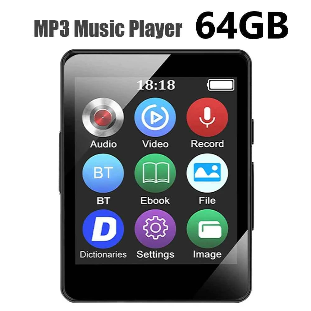 8/16/32/64GB Portable MP3 Player 1.8inch Screen Bluetooth-Compatible 5.0 MP3 Student Walkman Gift for Kids With Recording/E-Book