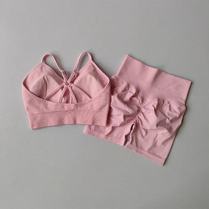 Butt Lifting Fitness Shorts Lifting Set for Women's Elastic Breathable Quick-drying Sports Underwear Beautiful Back Yoga Suit