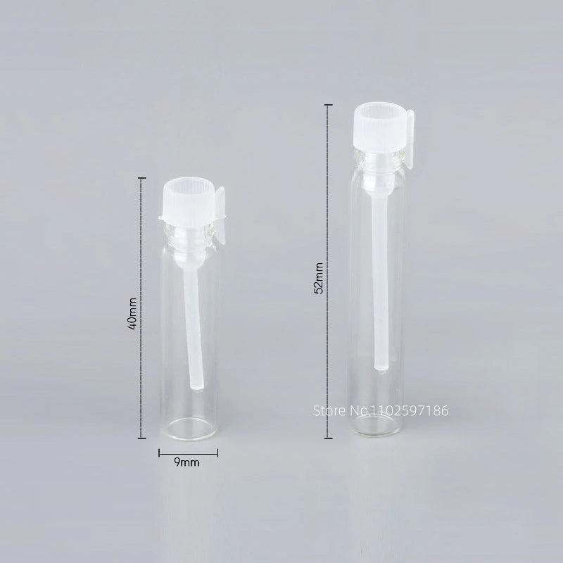 Glass Dropper Bottle Transparent Mini 1ml 2ml Stick Essential Oil with Inner Stopper Sample Trial Use Perfume Sub Bottles Empty - AMULET RING STORE
