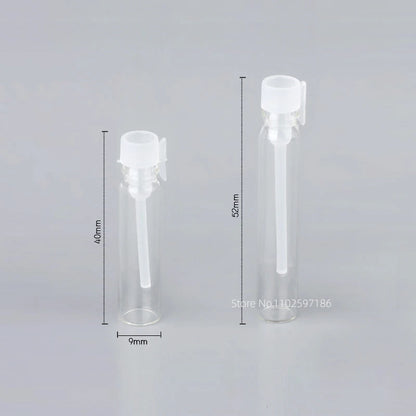 Glass Dropper Bottle Transparent Mini 1ml 2ml Stick Essential Oil with Inner Stopper Sample Trial Use Perfume Sub Bottles Empty - AMULET RING STORE