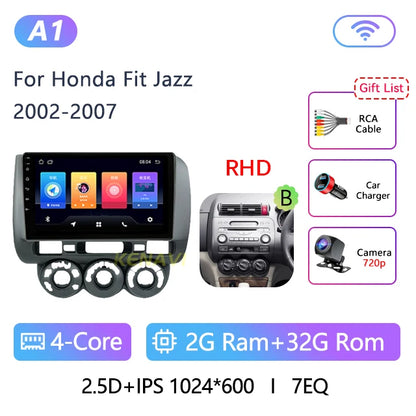 2 Din Android 10.0 Car Stereo Radio Multimedia Video Player For Honda Fit Jazz City 2002 2003 2004 2005 2006 2007 GPS Navigation - AMULET RING STORE