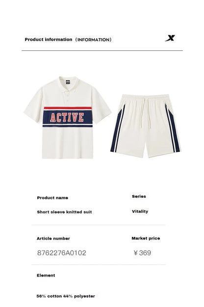 Xtep Knitted Suit For Men And Women 2024 Summer Fashion Sports Suit Soft Quick-Drying  Leisure  Comfortable Suit 8762276A0102