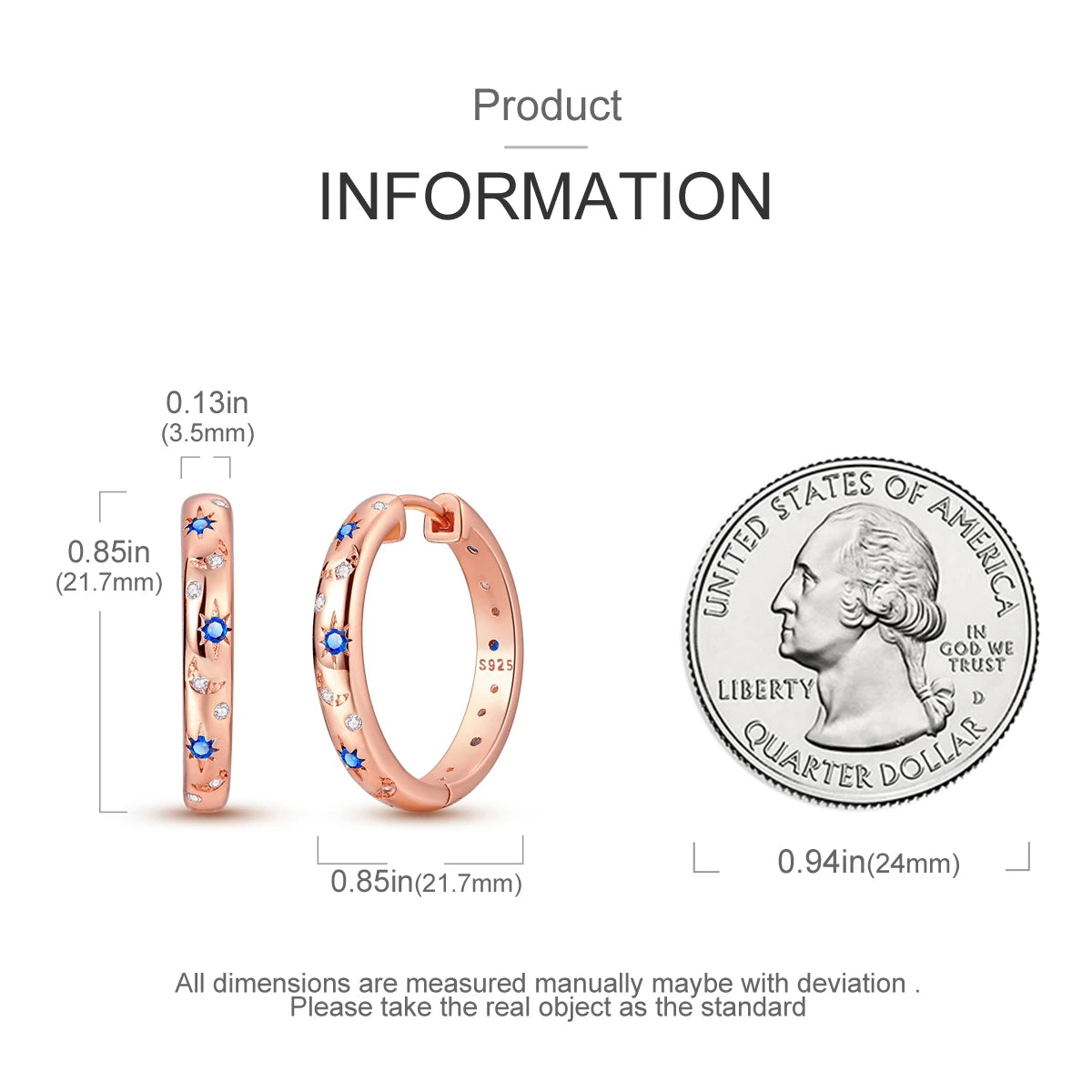 925 Sterling Silver Exquisite Blue star Earrings Jewelry Versatile Hoop Earrings For Women Jewelry Birthday Party Gifts - AMULET RING STORE