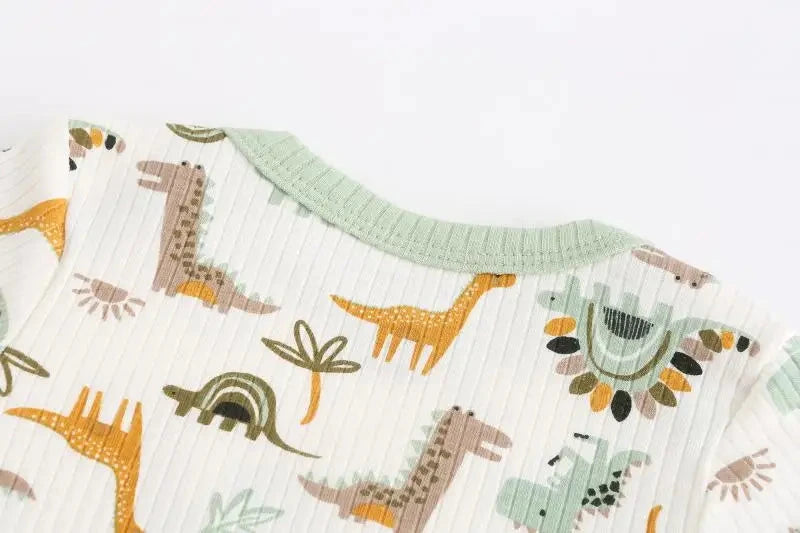 4Pieces Cotton Newborn Bodysuit Print Baby Girl Clothes 0-12M Cartoon Baby Boy Clothes Summer Short Sleeve Romper Bebes - AMULET RING STORE