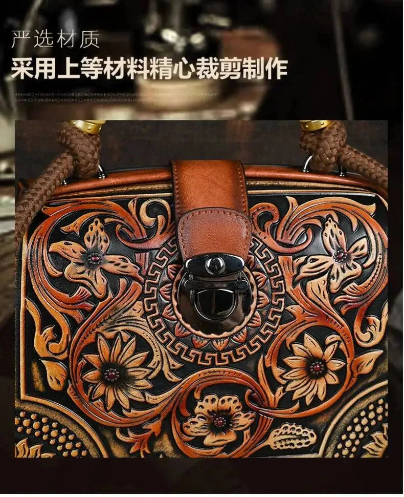 Motaora New Embossed Shoulder Bag For Women's 2025 Vintage Handmade Handbag Female PU Leather Big Capacity Crossbody Bags Purse