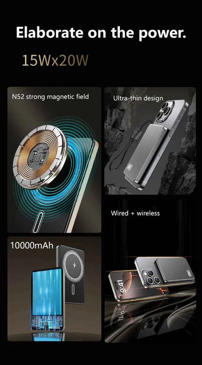 VIVO 50000mAh Portable Magnetic Wireless Power Bank PD22.5W Fast Charging External Battery for Magsafe For iPhone Samsung Xiaomi