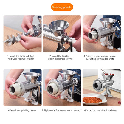 Manual Meat Grinder Aluminum Powerful Home Sausage Stuffer Filler Hand Crank Mincer Vegetable Chopper Pepper Kitchen Supplies - AMULET RING STORE