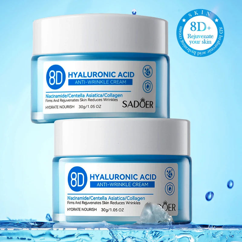 Hyaluronic Acid Face Cream Deeply Moisturizing Nourish Rejuvenates Skin Care Brighten Tender Hydrating Facial Collagen Cream - AMULET RING STORE