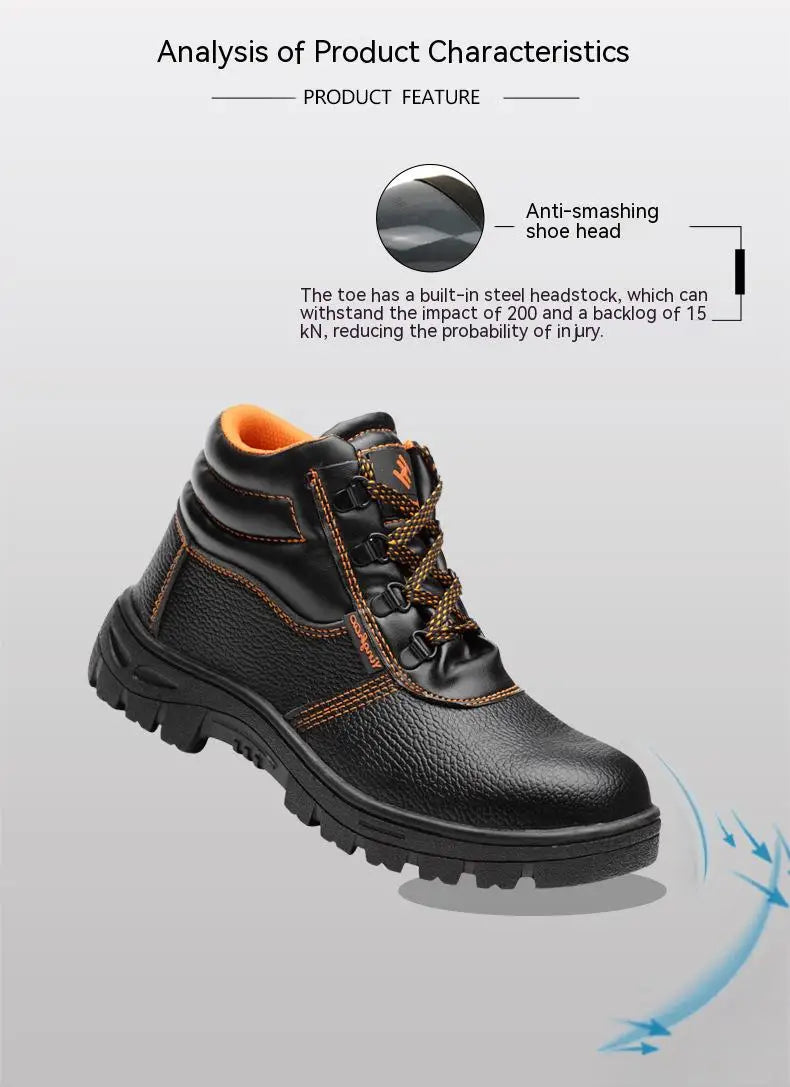 Wear-resisting Men Work Safety Boots Anti-smash Anti-puncture Work Sneakers Waterproof Boots Indestructible Protective Work Boot - AMULET RING STORE