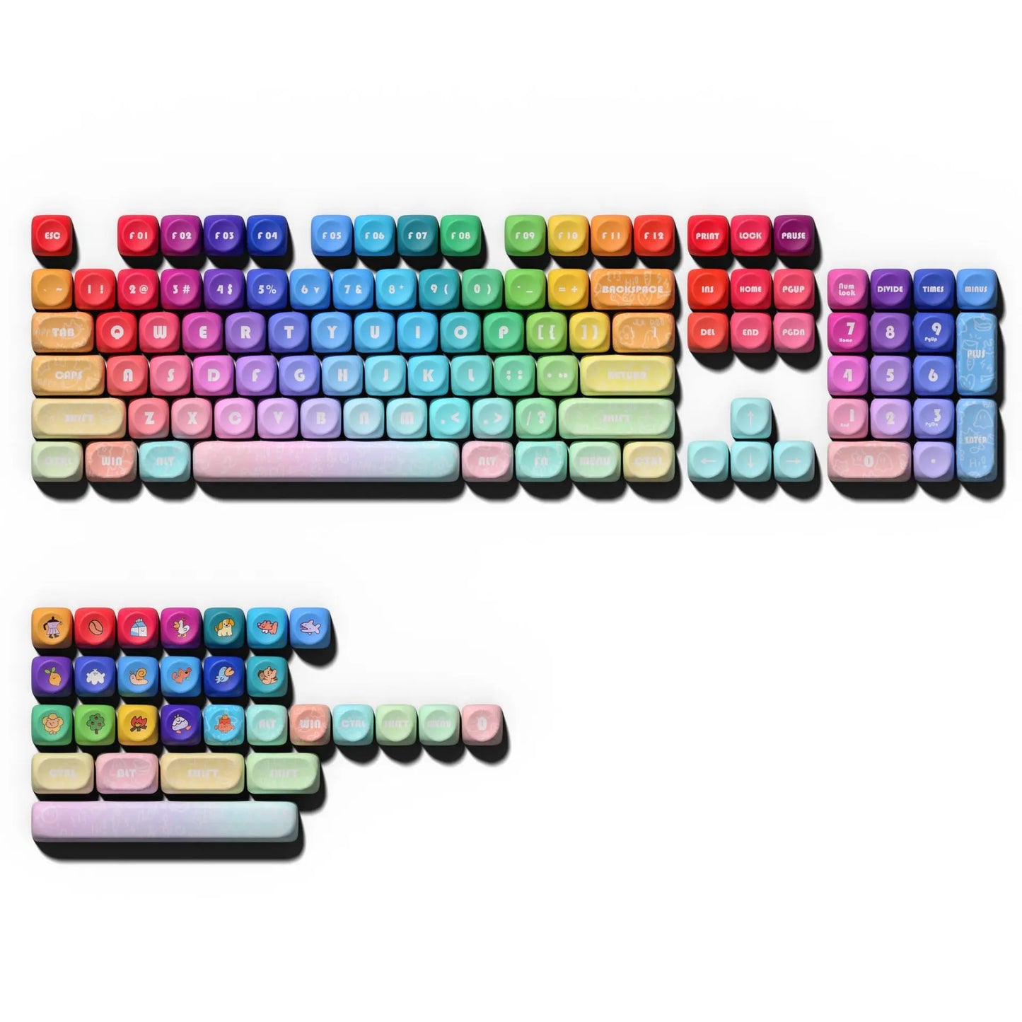 134 Keys Pink Cat  MOA Profile PBT Keycaps Customs Dye Sub Key caps for 61/87/104 Cherry MX Switch Gaming Mechanical Keyboard