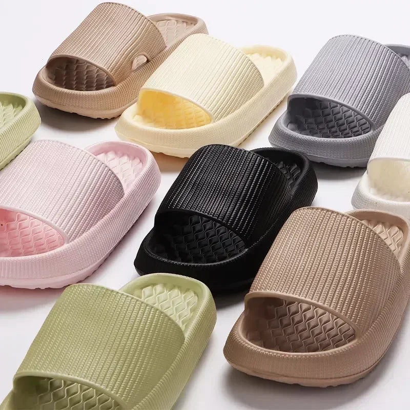 Women's Thick Platform Cloud Slippers EVA Soft Sole Pillow Slides Summer Beach Flip Flops Women Non Slip Bathroom Home Slippers - AMULET RING STORE