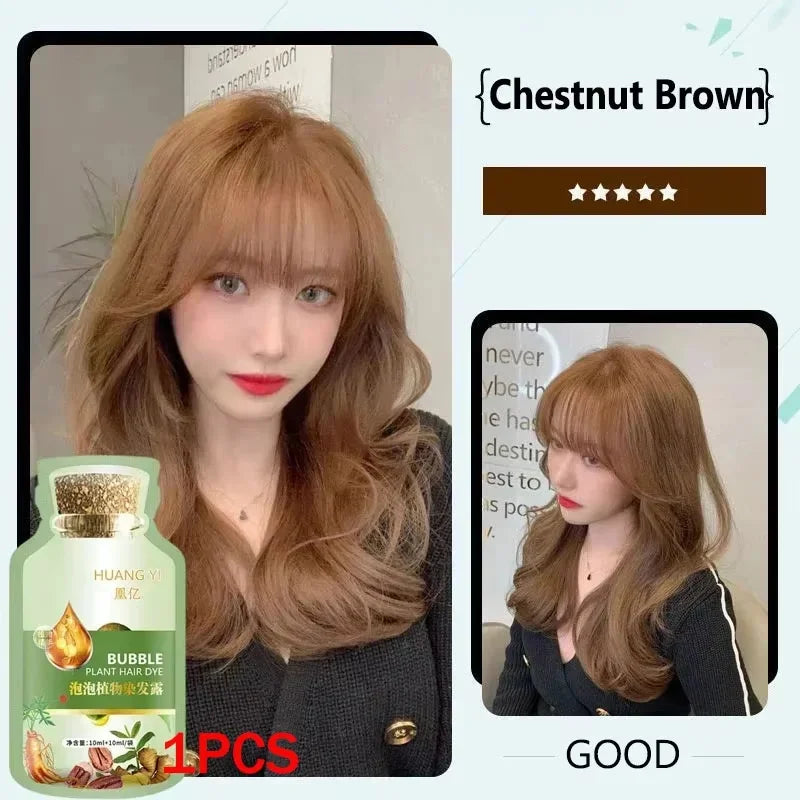 500ml Natural Herbal Hair Dye Shampoo 3 in 1 Change Hair Color Gray Hair to Dark Brown Black Deep Nourishing Fashion Hair Care - AMULET RING STORE