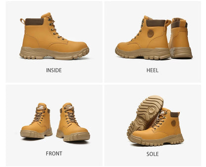 High-top PU anti-smash anti-puncture breathable safety shoes - AMULET RING STORE