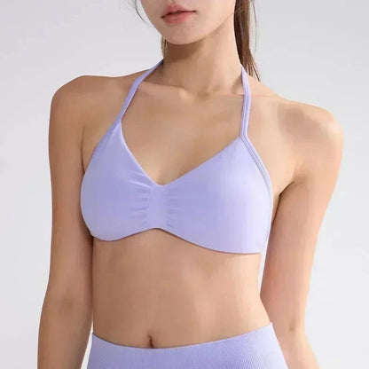 2PCS Yoga Gym Set Women Seamless Strappy Yoga Bra Top High Waist Workout Scrunch Shorts Sports Suit Fitness Clothes Sportswear