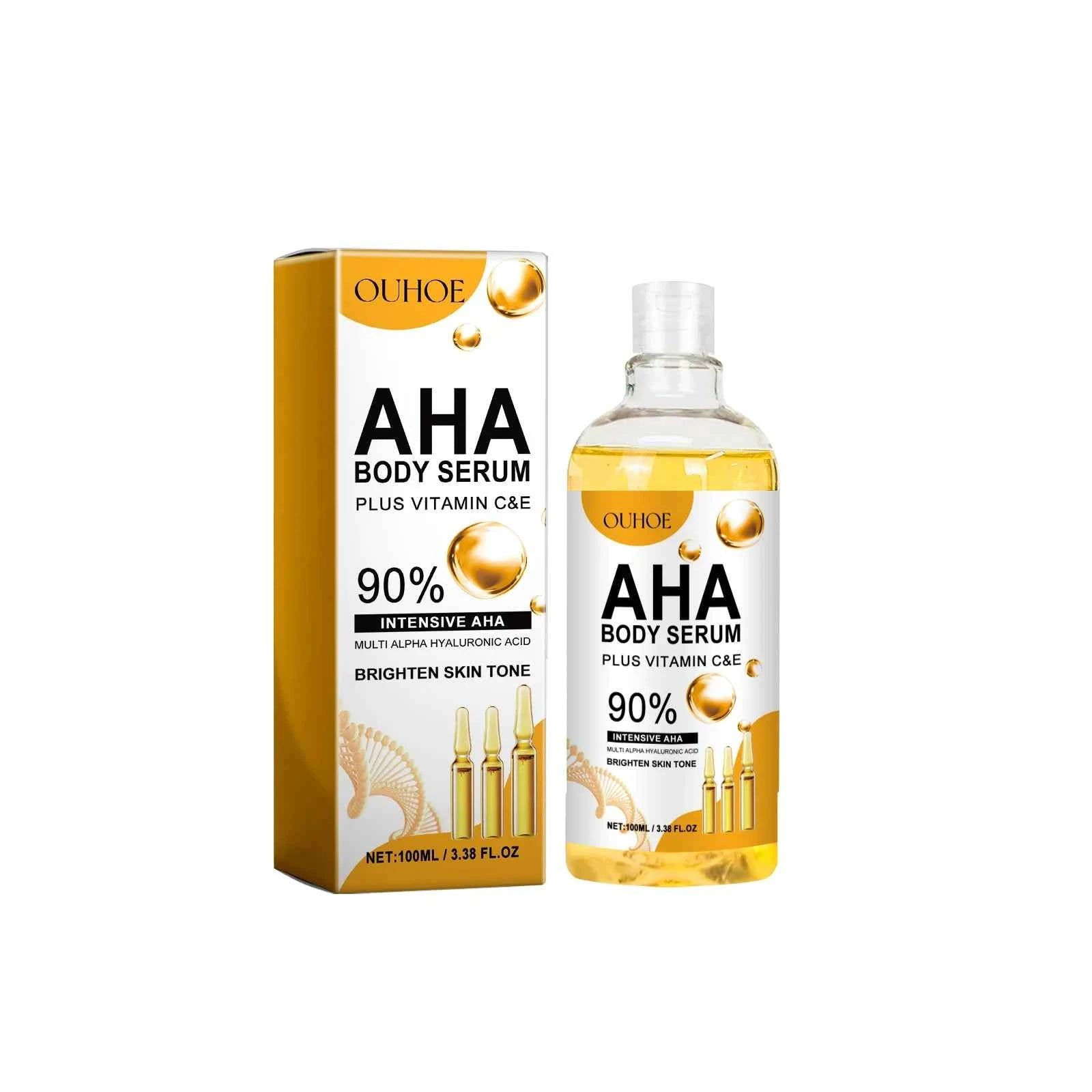 AHA Body Serum Collagen Moisturizing Spots Eraser Corrector Shrink Pore Repair Lighten Body Face Skin Care Hydrating Face Serum