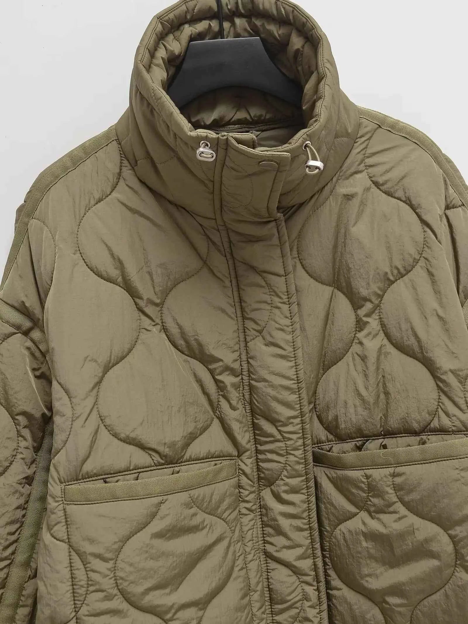 Padded Coat American Retro High Neck Parkas Warm Woman Winter Coats Winter Parkas For Women Elegant Luxury Women's Coat