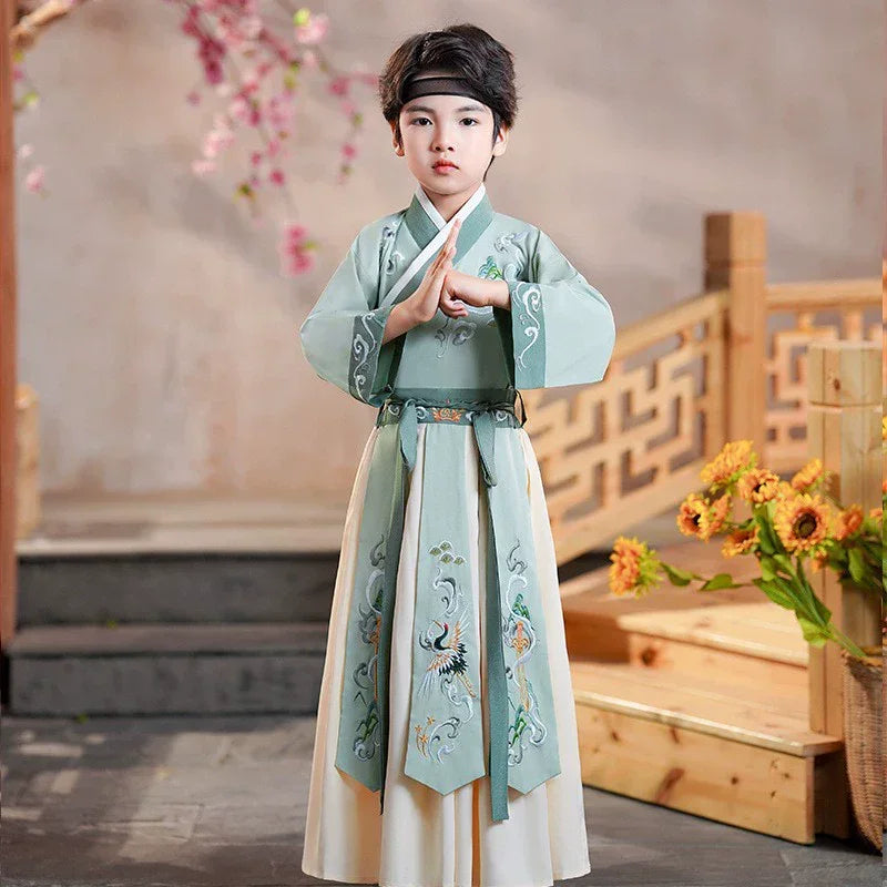 Long Sleeve Boy Hanfu Modern Dress Baby Cosplay Boys Outfit Ancient Stage Kids Clothing Vestidos Casual Children Chinese Costume