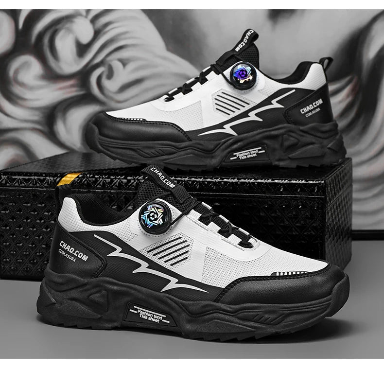 Men's Korean breathable casual sports shoes four season new soft soled Rotating shoelaces outdoor running shoes student sneakers - AMULET RING STORE