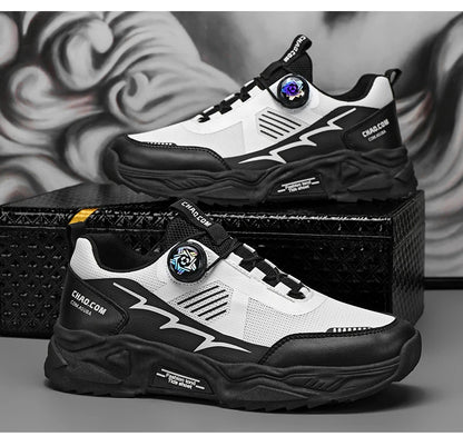 Men's Korean breathable casual sports shoes four season new soft soled Rotating shoelaces outdoor running shoes student sneakers - AMULET RING STORE