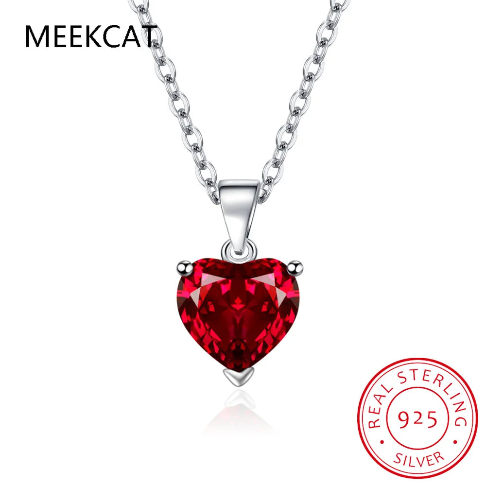 Natural Heart 1.57ct Citrine Sky Blue Topaz Garnet Emerald Pendant Necklace 925 Sterling Silver Women Colorful Birthstone Colar