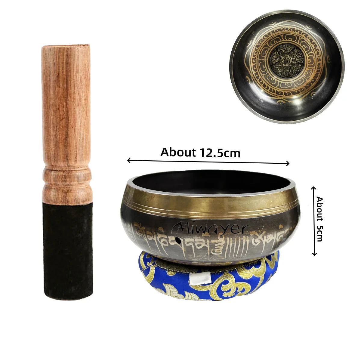 Tibetan Singing Bowl Set 8.5~20CM Size Optional Scripture Bowl Helpful for Meditation Yoga Relaxation Chakra Healing Prayer - AMULET RING STORE