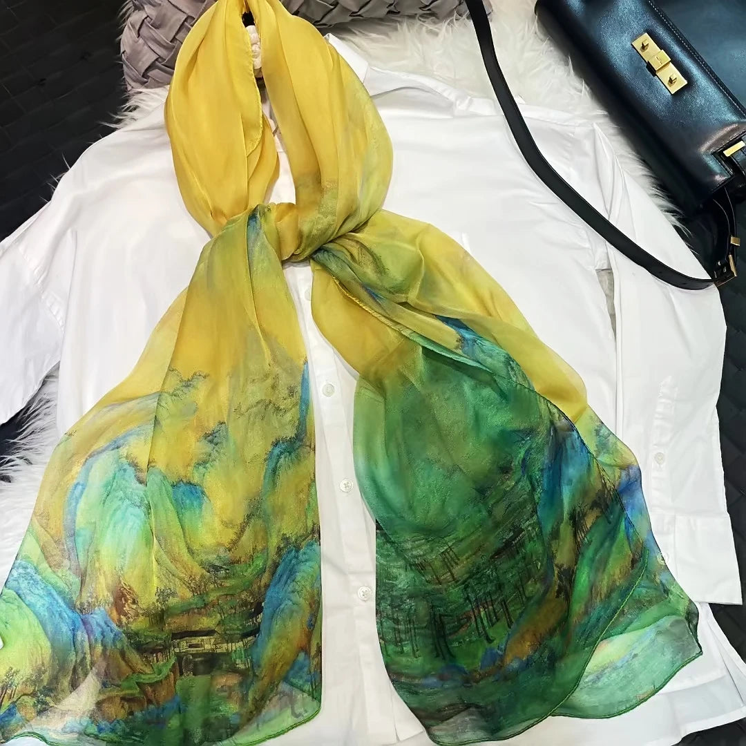 BYSIFA|New Black Pink Peony 100% Silk Shawl Scarf Women Chiffon Long Silk Scarves Cape Summer Foulard Winter Brand Scarves Wraps