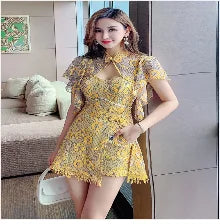 2025 summer new Indian traditional clothing Indian dance costumes improved saree women sexy Indian sequins belly dance dress a6