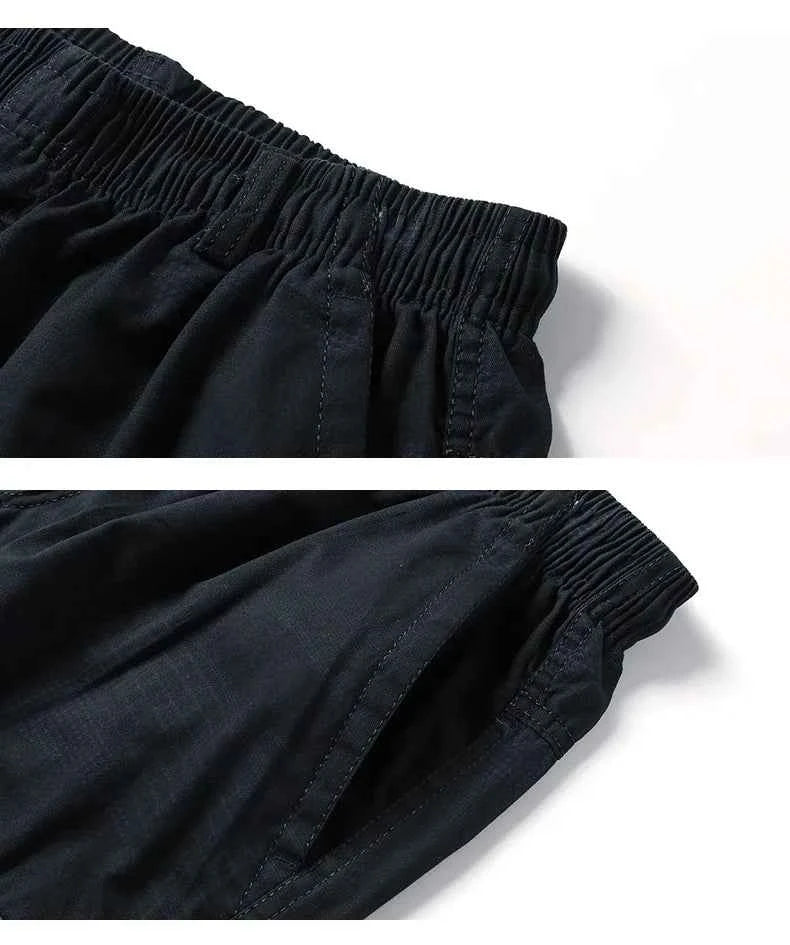 Classic Cargo Shorts Men Zipper Pocket Casual Knee Shorts Loose Straight Cotton Work Shorts Man Clothes