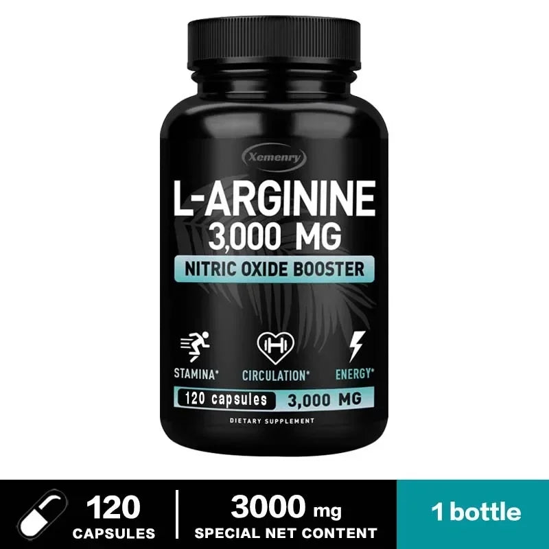 L-Arginine Supplement Boost Endurance -Increase for Energy, Strength,Vascular and Endurance Support During Exercise | Muscle Mas - AMULET RING STORE