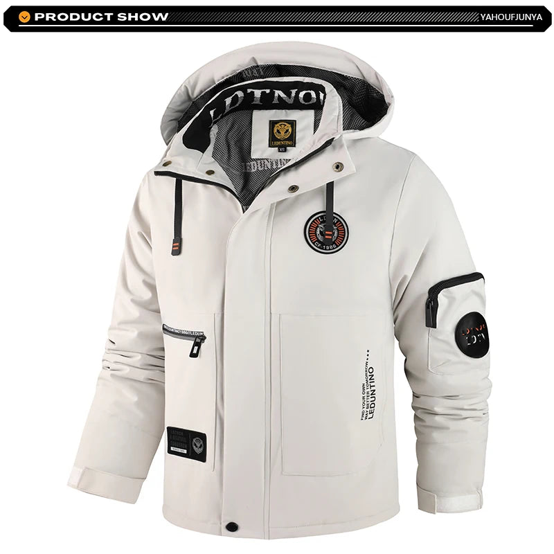 Winter Men Outdoor Windbreak Warm Travel Jacket Men Hooded Casual Fashion Sport Waterproof Climbing Trekking Jacket Male Coat