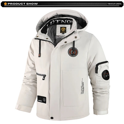 Winter Men Outdoor Windbreak Warm Travel Jacket Men Hooded Casual Fashion Sport Waterproof Climbing Trekking Jacket Male Coat