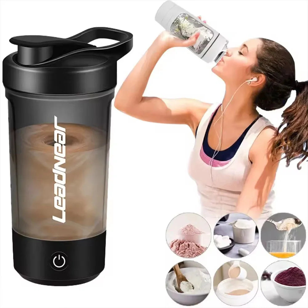 New Women Men Shaker Cup USB Charging Shaker Cup For Protein Shaker Meal Replacement Shake Portable Gym Water Bottle Mixing Cup - AMULET RING STORE