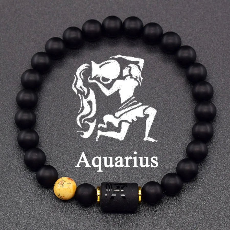 12 Zodiac Sign Bracelet Homme Constellation Bracelet for Men Aries Virgo Leo Libra Charm Bangle Women Friendship Jewelry on Hand