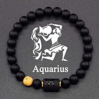12 Zodiac Sign Bracelet Homme Constellation Bracelet for Men Aries Virgo Leo Libra Charm Bangle Women Friendship Jewelry on Hand