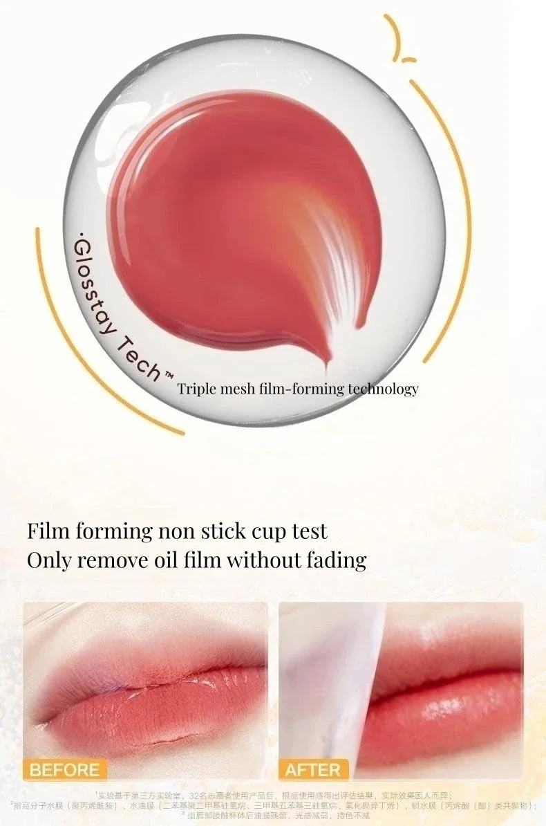 Judydoll Ice Iron Lip Glaze Lipsticks Non-Stick Cups Mirror Shine Watery Lip Lotion Metal Brush Head Makeup Cosmetics - AMULET RING STORE